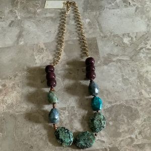 New with tag BARSE 30” huge stones necklace